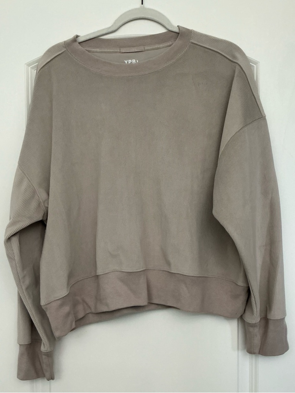 Abercrombie & Fitch YPB Taupe Ribbed Boxy Sweatshirt